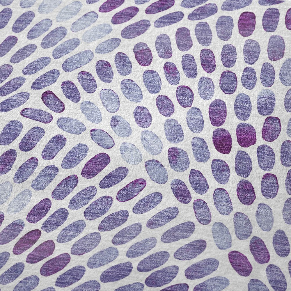 50" X 70" Purple And Ivory Abstract Polyester Woven Plush Throw Blanket