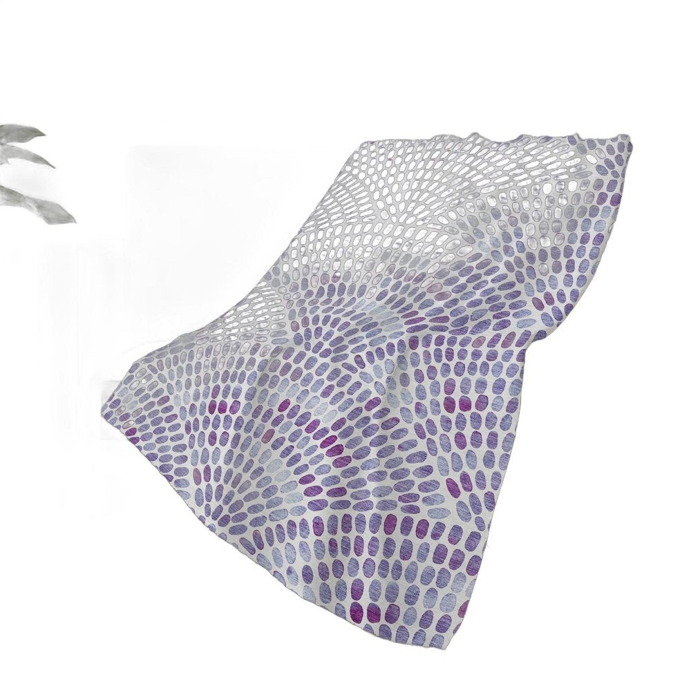 50" X 70" Purple And Ivory Abstract Polyester Woven Plush Throw Blanket