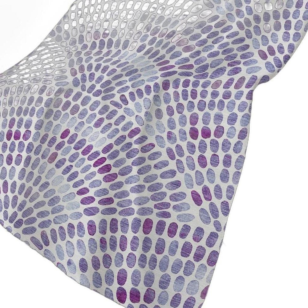 50" X 70" Purple And Ivory Abstract Polyester Woven Plush Throw Blanket