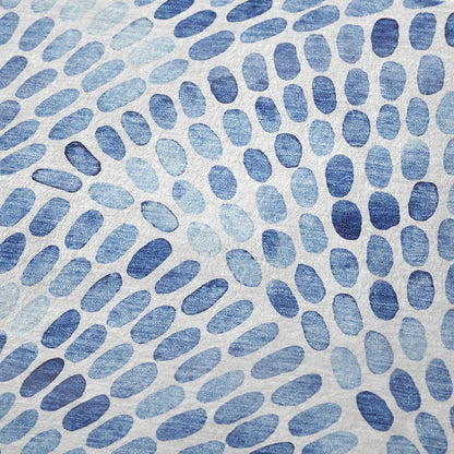 50" X 70" Blue And Ivory Abstract Plush Throw Blanket