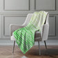50" X 70" Green And Ivory Striped Polyester Woven Plush Throw Blanket