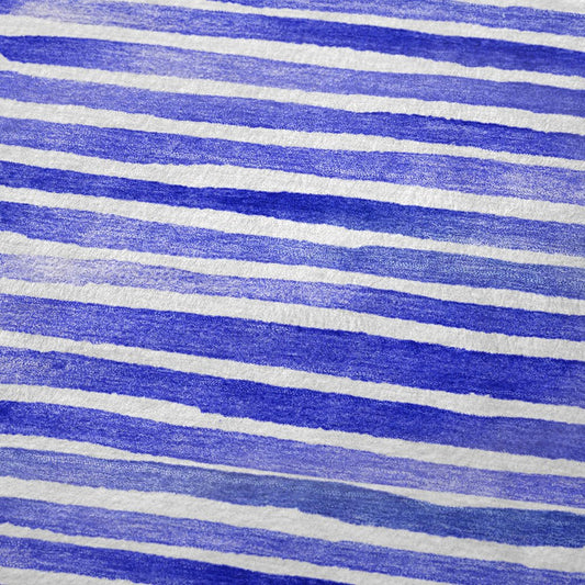 50" X 70" Blue And Ivory Striped Polyester Woven Plush Throw Blanket