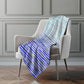 50" X 70" Blue And Ivory Striped Polyester Woven Plush Throw Blanket