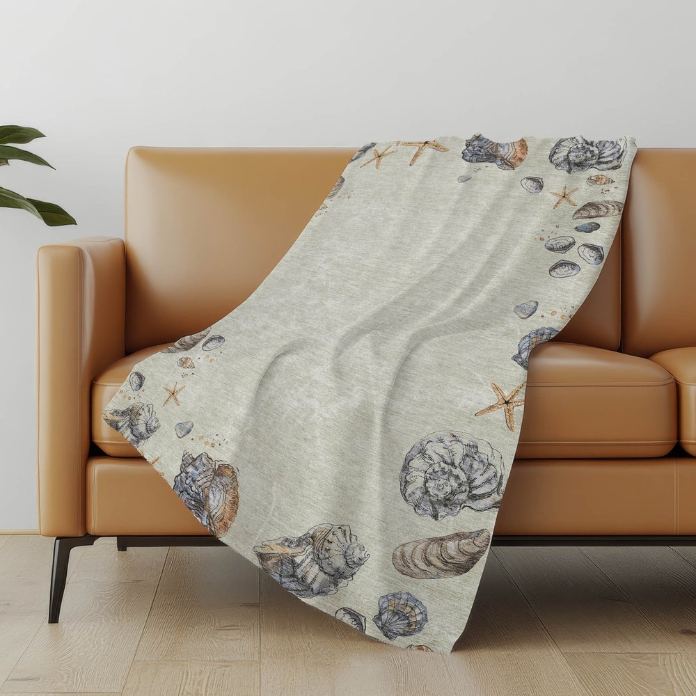 50" X 70" Beige Chocolate And Ivory Animal Print Polyester Woven Plush Throw Blanket