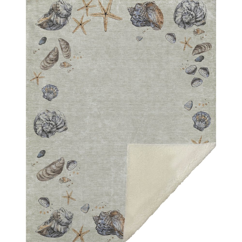 50" X 70" Beige Chocolate And Ivory Animal Print Polyester Woven Plush Throw Blanket