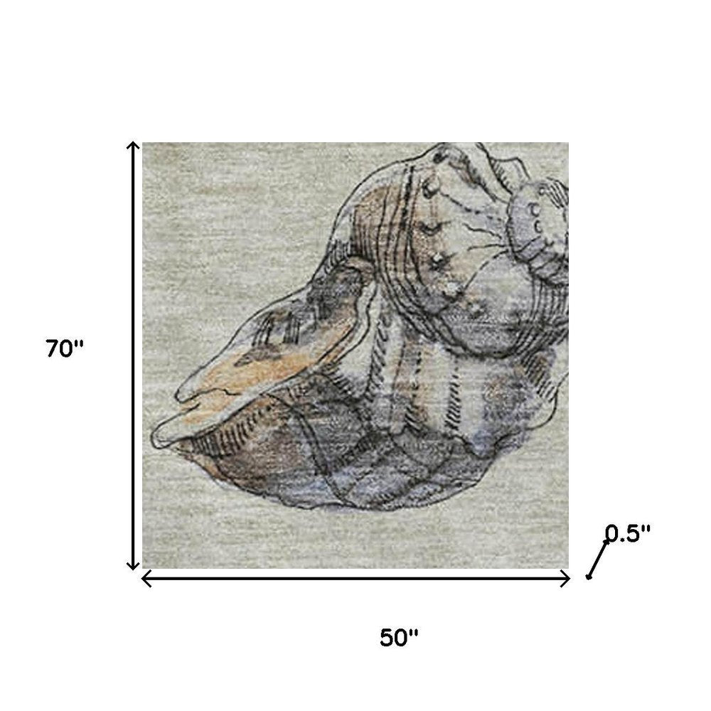 50" X 70" Beige Chocolate And Ivory Animal Print Polyester Woven Plush Throw Blanket