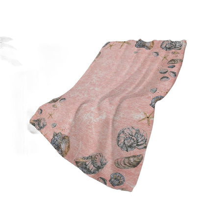 50" X 70" Peach Ivory And Chocolate Animal Print Polyester Woven Plush Throw Blanket
