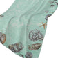 50" X 70" Pale Aqua Beige And Chocolate Animal Print Polyester Woven Plush Throw Blanket
