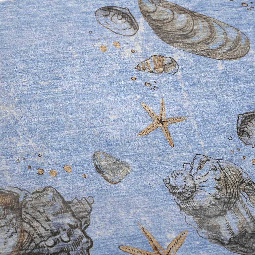 50" X 70" Blue Beige And Chocolate Animal Print Polyester Woven Plush Throw Blanket