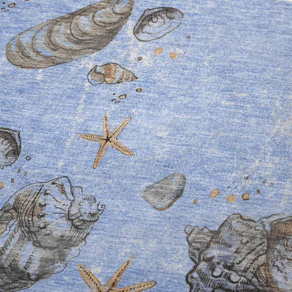 50" X 70" Blue Beige And Chocolate Animal Print Polyester Woven Plush Throw Blanket
