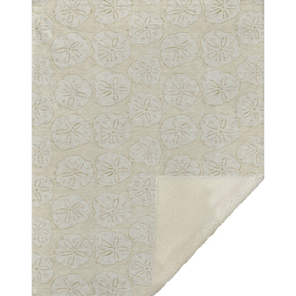 50" X 70" Sand And Ivory Animal Print Microfiber Plush Throw Blanket
