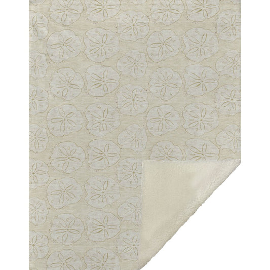 50" X 70" Sand And Ivory Animal Print Microfiber Plush Throw Blanket
