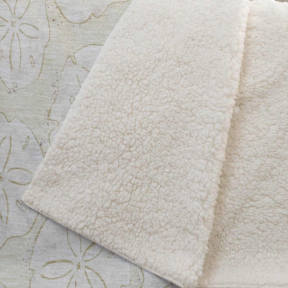 50" X 70" Sand And Ivory Animal Print Polyester Woven Plush Throw Blanket