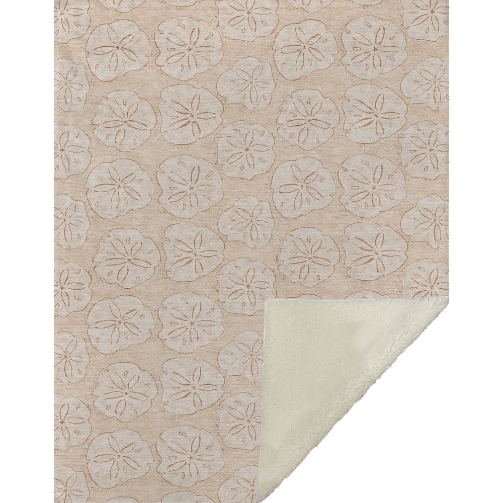 50" X 70" Beige Sand Dollar Microfiber Plush Throw Blanket