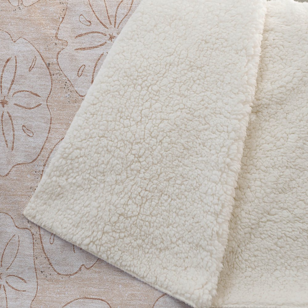 50" X 70" Beige Sand Dollar Microfiber Plush Throw Blanket