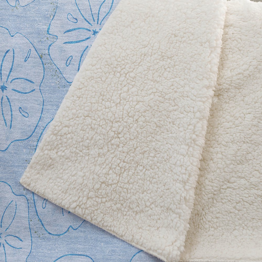 50" X 70" Blue And Sky Blue Animal Print Polyester Woven Plush Throw Blanket