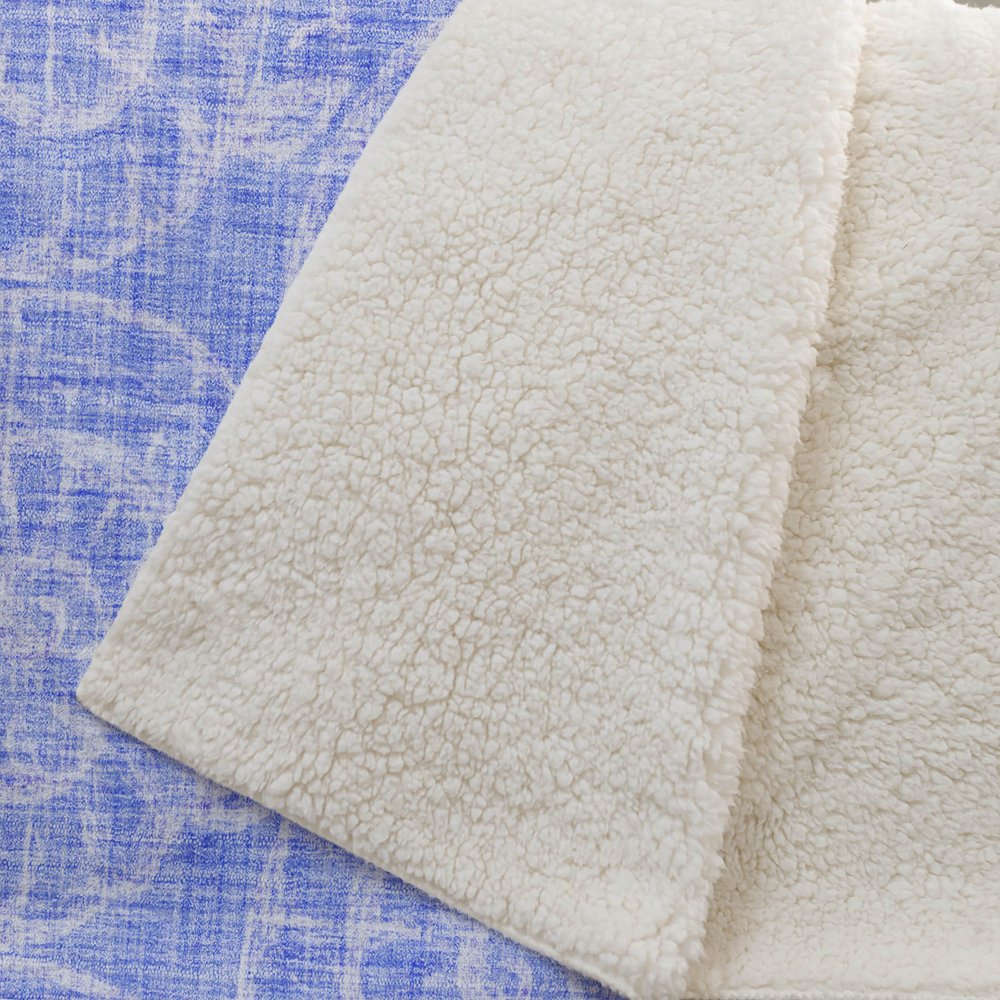 50" X 70" Blue And Ivory Animal Print Polyester Woven Plush Throw Blanket