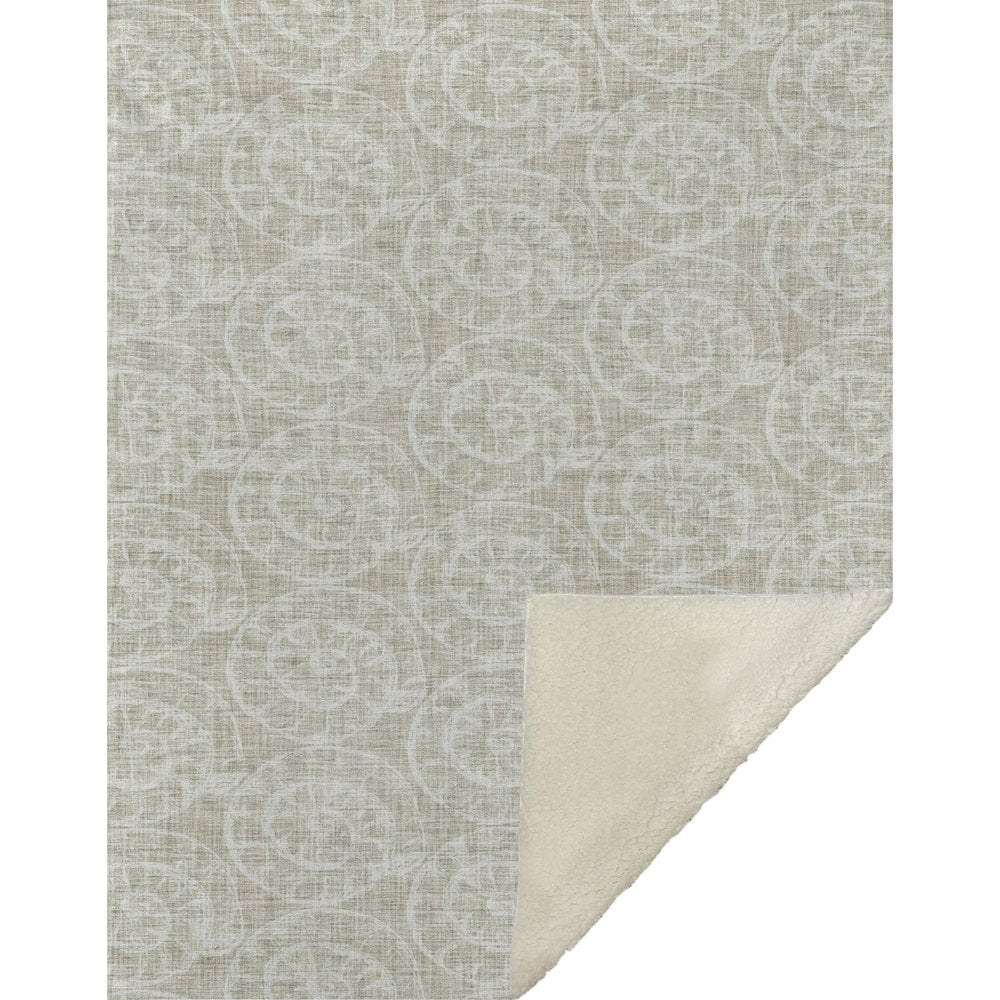 50" X 70" Beige And Ivory Animal Print Microfiber Plush Throw Blanket