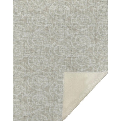 50" X 70" Beige And Ivory Animal Print Microfiber Plush Throw Blanket