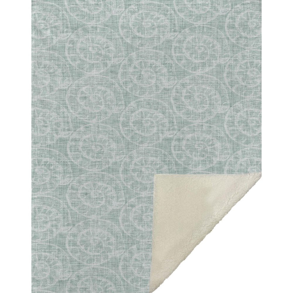 50" X 70" Green And Ivory Microfiber Animal Print Plush Throw Blanket