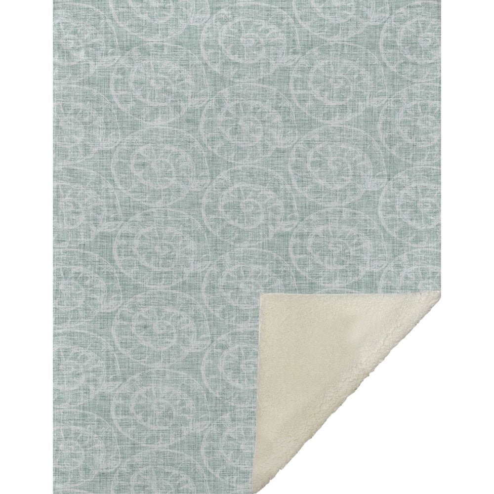 50" X 70" Green And Ivory Animal Print Microfiber Plush Throw Blanket