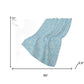50" X 70" Aqua And Ivory Animal Print Polyester Woven Plush Throw Blanket