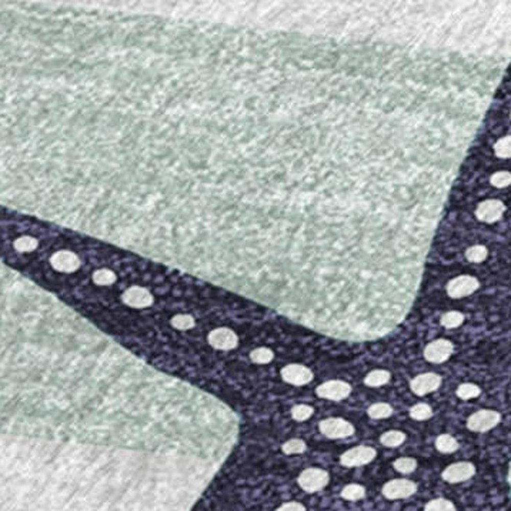 50" X 70" Navy Blue And White Animal Print Polyester Woven Plush Throw Blanket