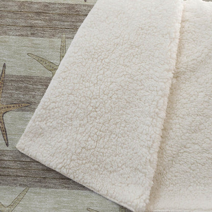 50" X 70" Tan Beige And Taupe Animal Print Plush Throw Blanket
