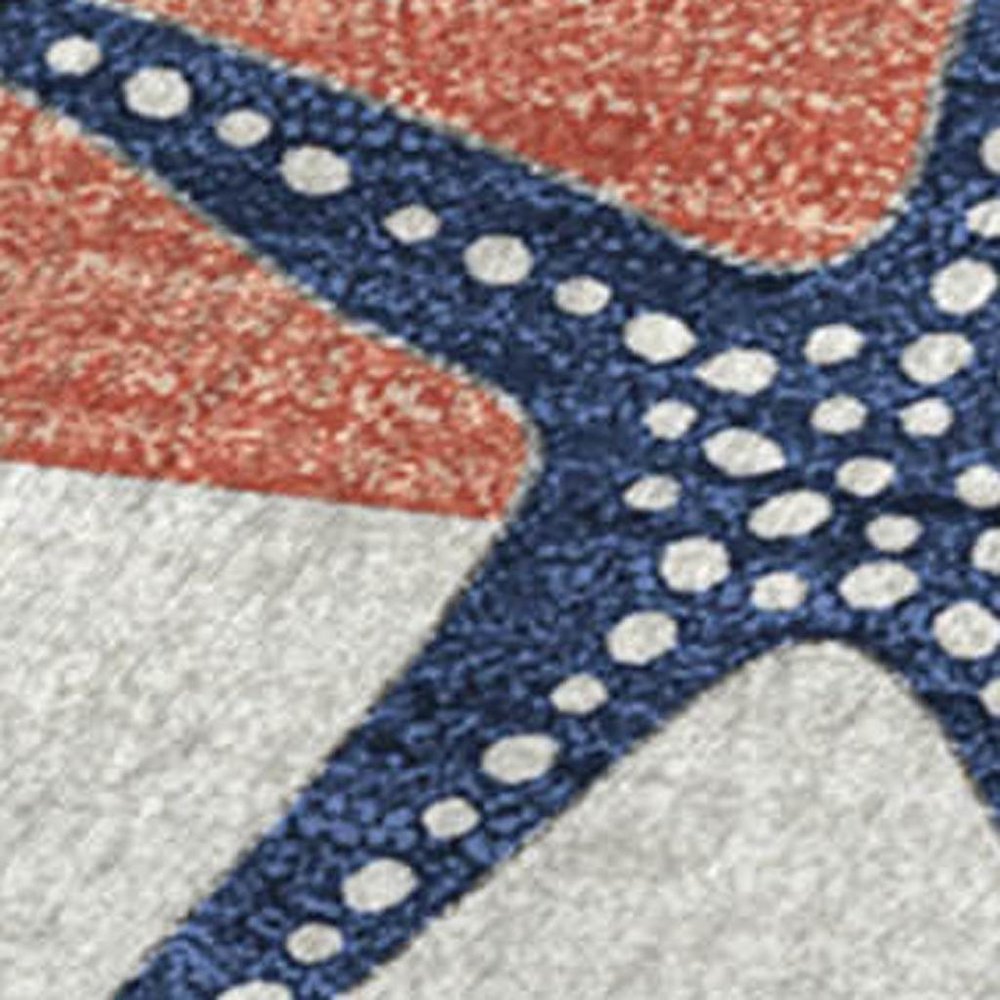 50" X 70" Coral Blue And Ivory Animal Print Polyester Woven Plush Throw Blanket