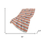 50" X 70" Coral Blue And Ivory Animal Print Polyester Woven Plush Throw Blanket