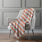 50" X 70" Coral Blue And Ivory Animal Print Polyester Woven Plush Throw Blanket