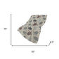 50" X 70" Sand Beige And Gray Animal Print Polyester Woven Plush Throw Blanket