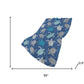 50" X 70" Blue Ivory And Teal Animal Print Polyester Woven Plush Throw Blanket
