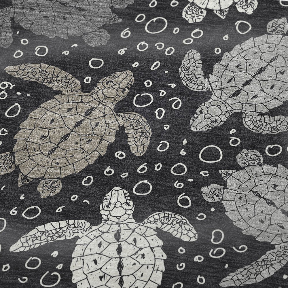 50" X 70" Midnight Gray And Ivory Animal Print Polyester Woven Plush Throw Blanket