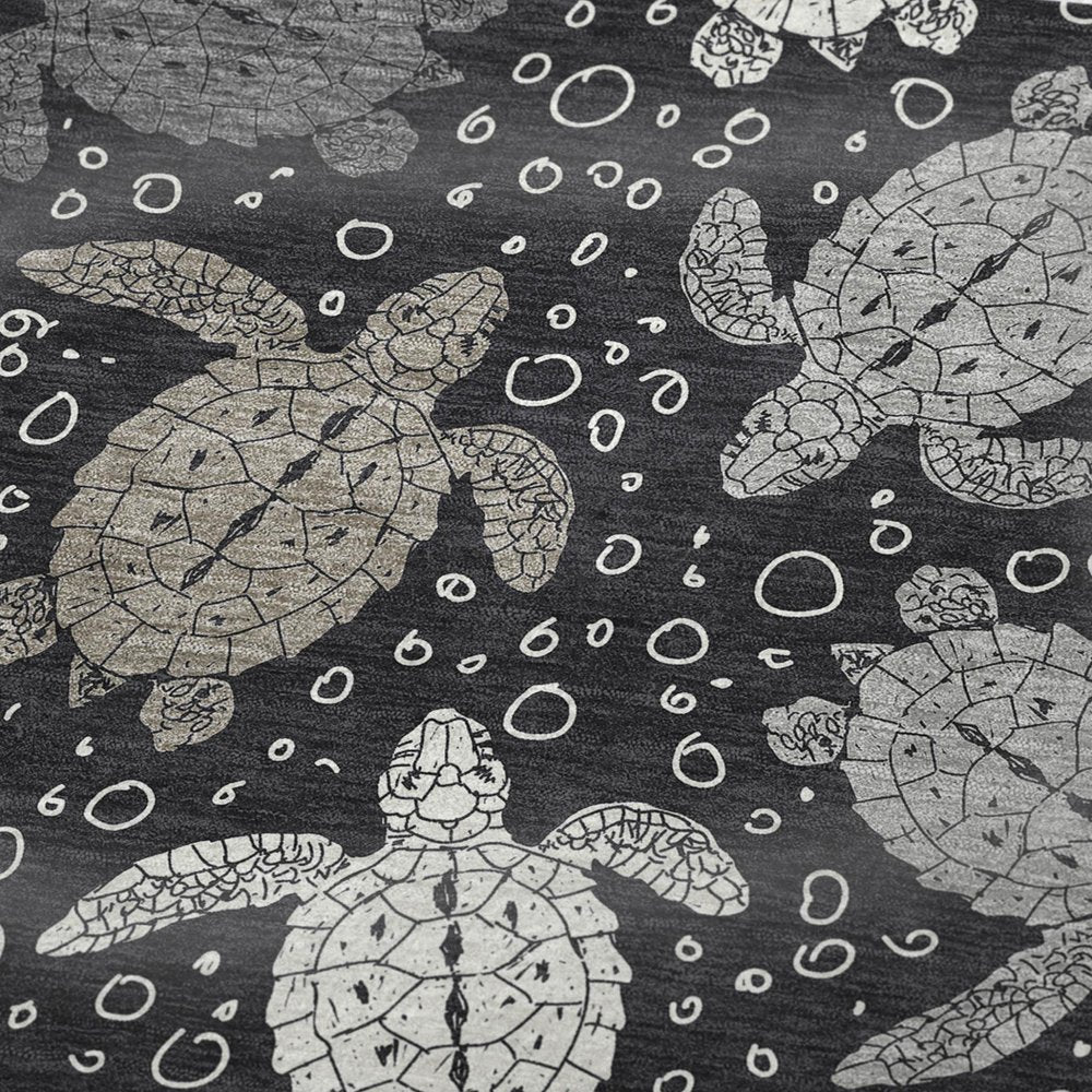 50" X 70" Midnight Gray And Ivory Animal Print Polyester Woven Plush Throw Blanket