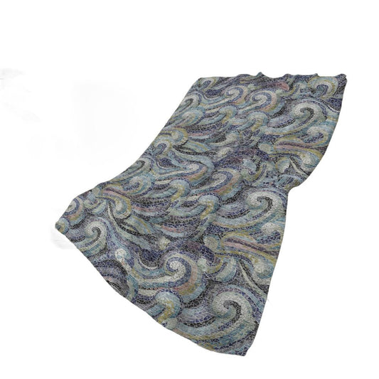 50" X 70" Steel Blue Light Pink And Beige Abstract Polyester Woven Plush Throw Blanket