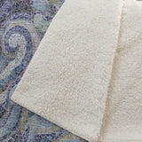50" X 70" Steel Blue Light Pink And Beige Abstract Polyester Woven Plush Throw Blanket