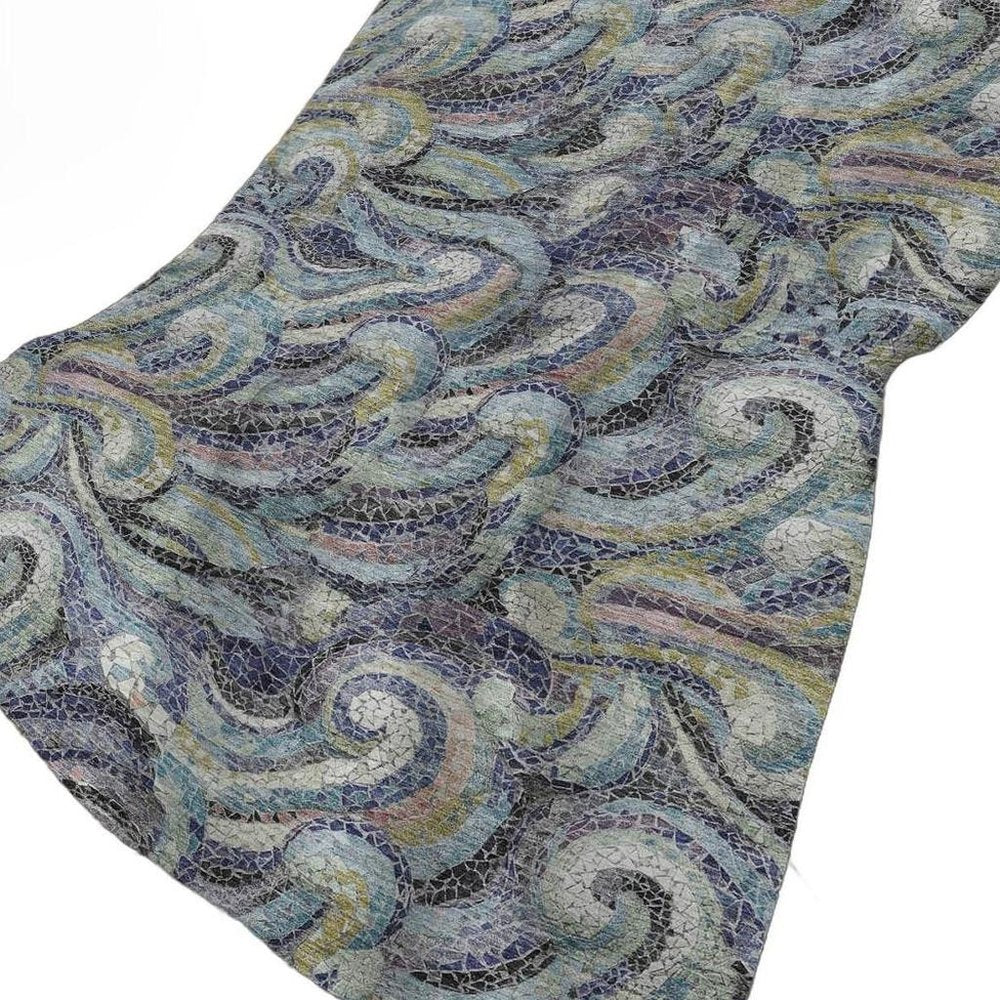 50" X 70" Steel Blue Light Pink And Beige Abstract Plush Throw Blanket