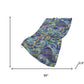 50" X 70" Blue Yellow And Ivory Abstract Plush Throw Blanket