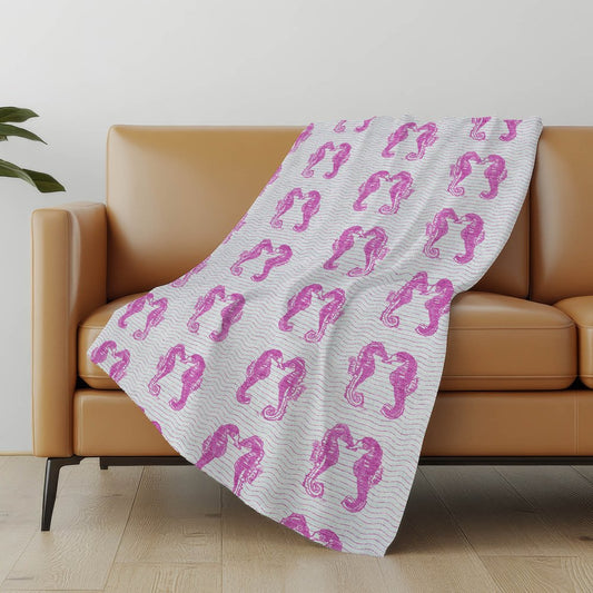 50" X 70" Pink And Silver Animal Print Polyester Woven Plush Throw Blanket
