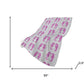 50" X 70" Pink And Silver Animal Print Polyester Woven Plush Throw Blanket