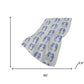 50" X 70" Blue And Ivory Animal Print Polyester Woven Plush Throw Blanket