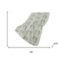50" X 70" Green And Ivory Animal Print Polyester Woven Plush Throw Blanket