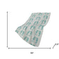 50" X 70" Aqua And Ivory Animal Print Plush Throw Blanket
