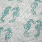 50" X 70" Aqua And Ivory Animal Print Plush Throw Blanket