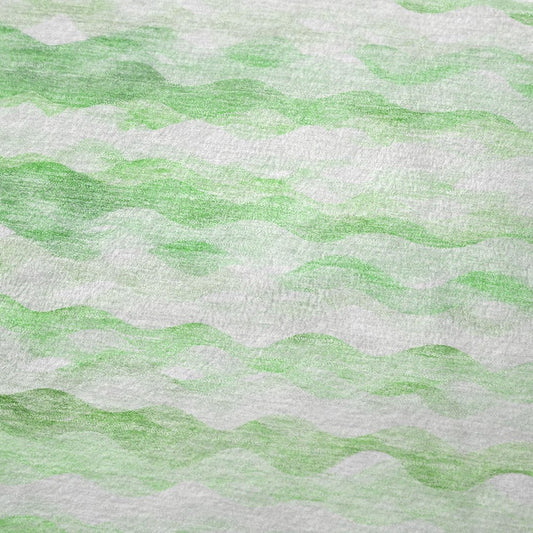 50" X 70" Green And Ivory Abstract Polyester Woven Plush Throw Blanket