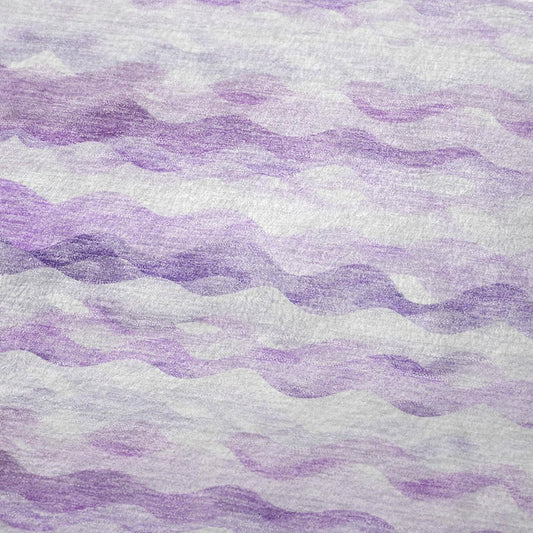 50" X 70" Purple And Ivory Abstract Polyester Woven Plush Throw Blanket