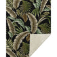 50" X 70" Midnight Chocolate And Beige Leaves Polyester Woven Plush Throw Blanket