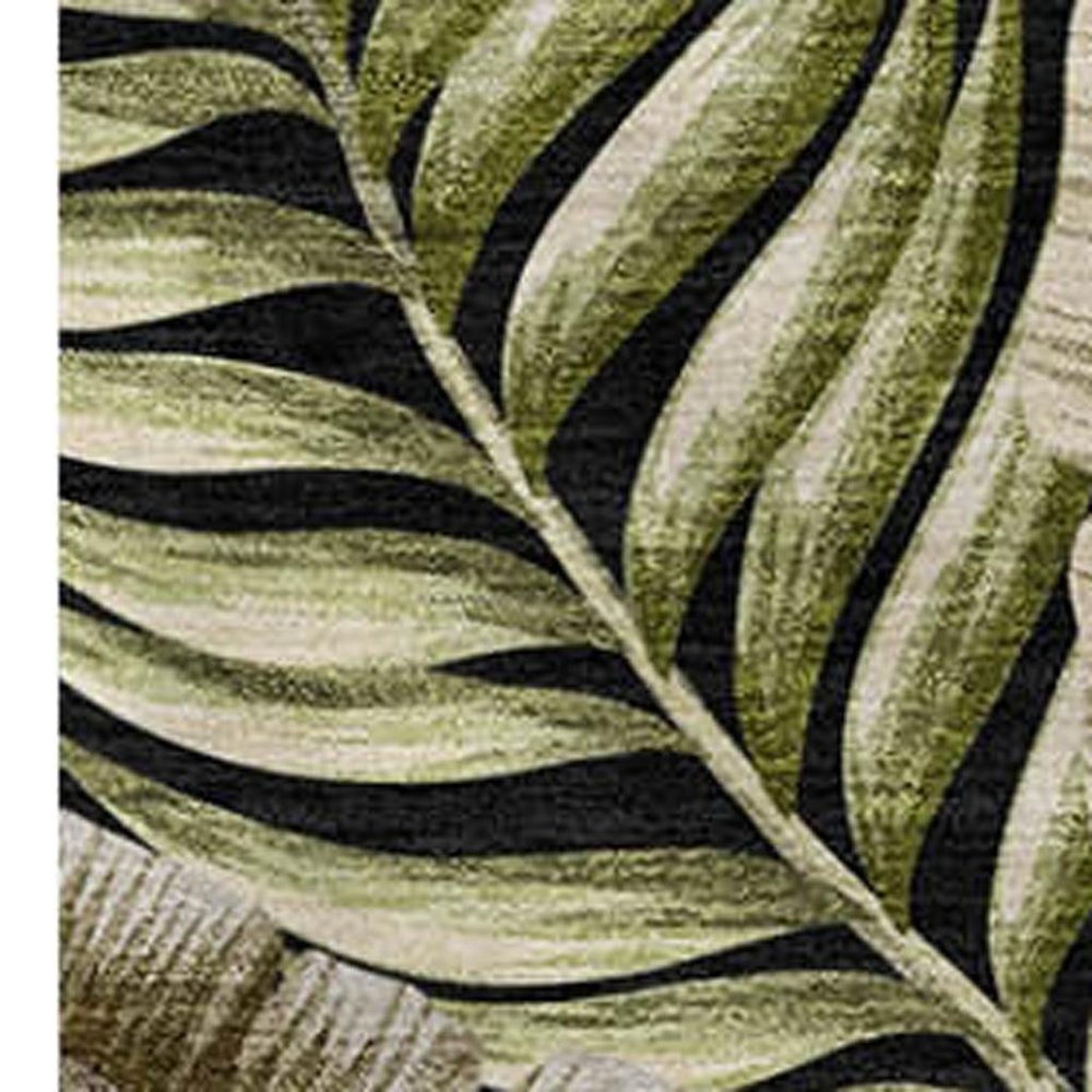 50" X 70" Midnight Chocolate And Beige Leaves Polyester Woven Plush Throw Blanket