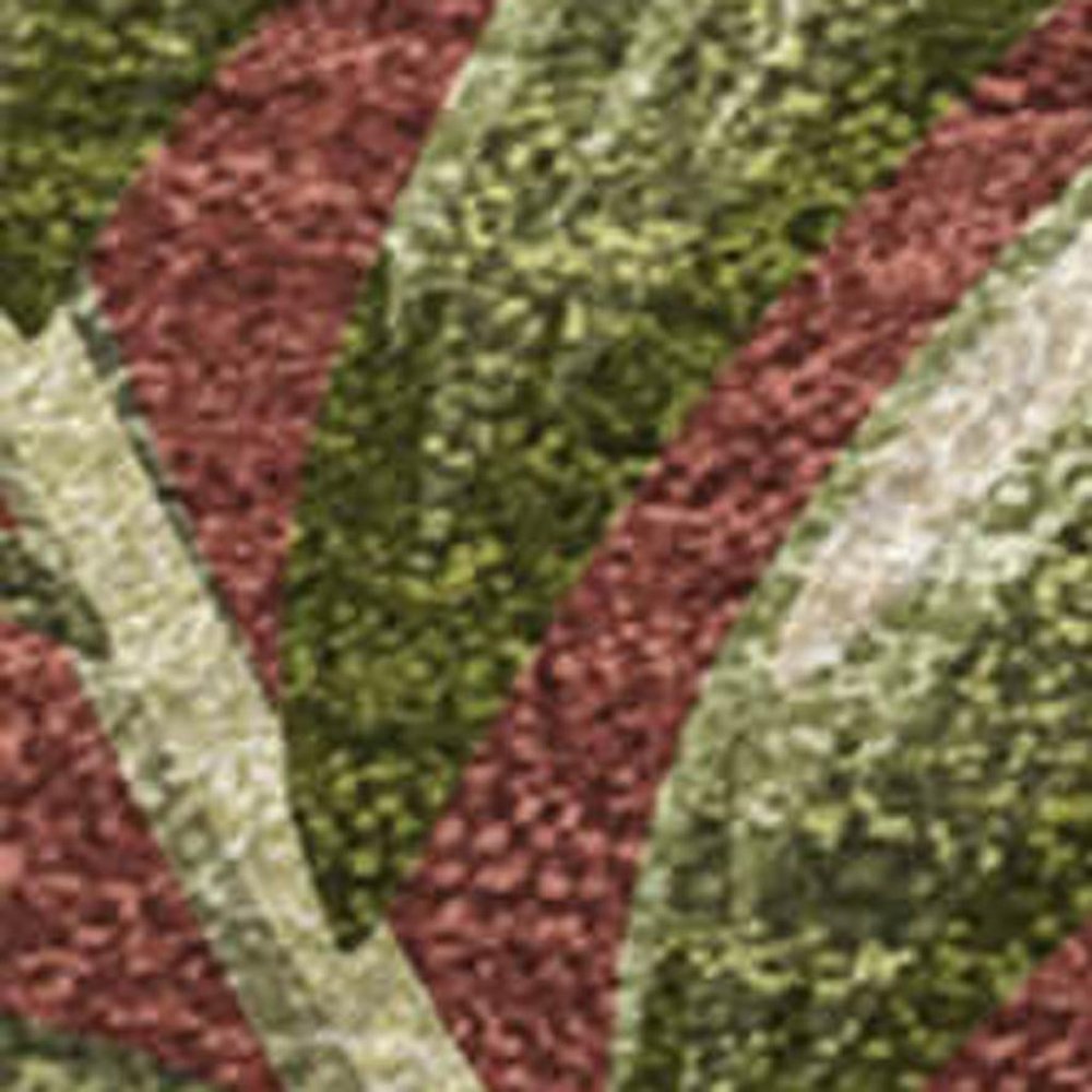 50" X 70" Rust Green And Beige Microfiber Leaves Plush Throw Blanket